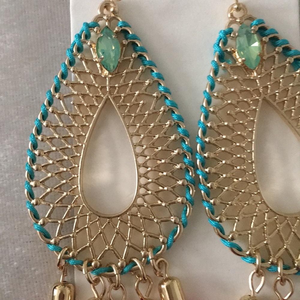 NWT Express Beaded Tassel Earrings - Picture 2 of 3
